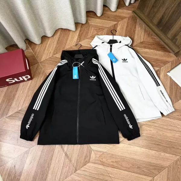 아디다스 삼선 자수 오버핏 남녀공용 후드 재킷