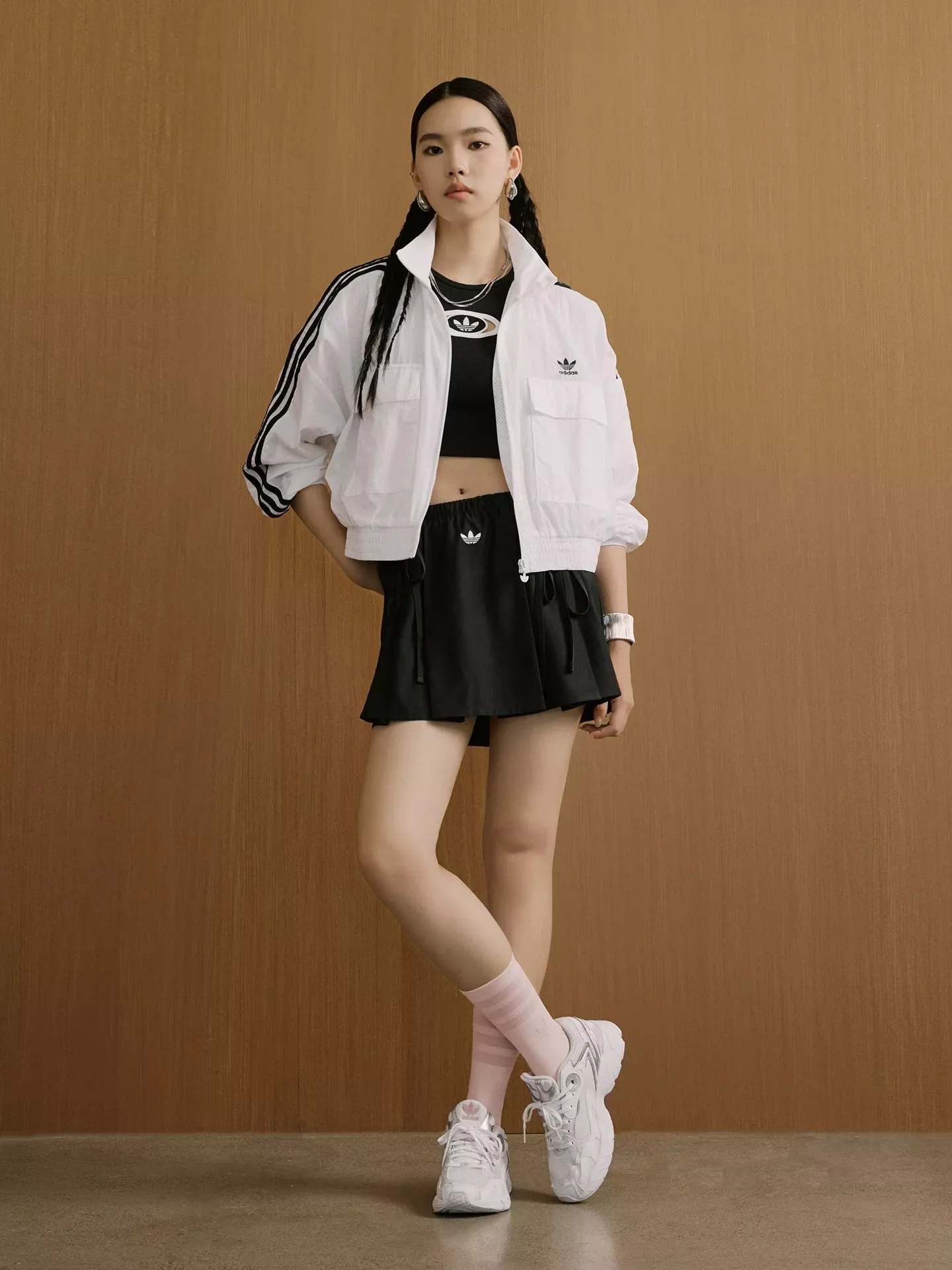 아디다스 자수 스탠드넥 여성용 집업 재킷 상세 이미지 9