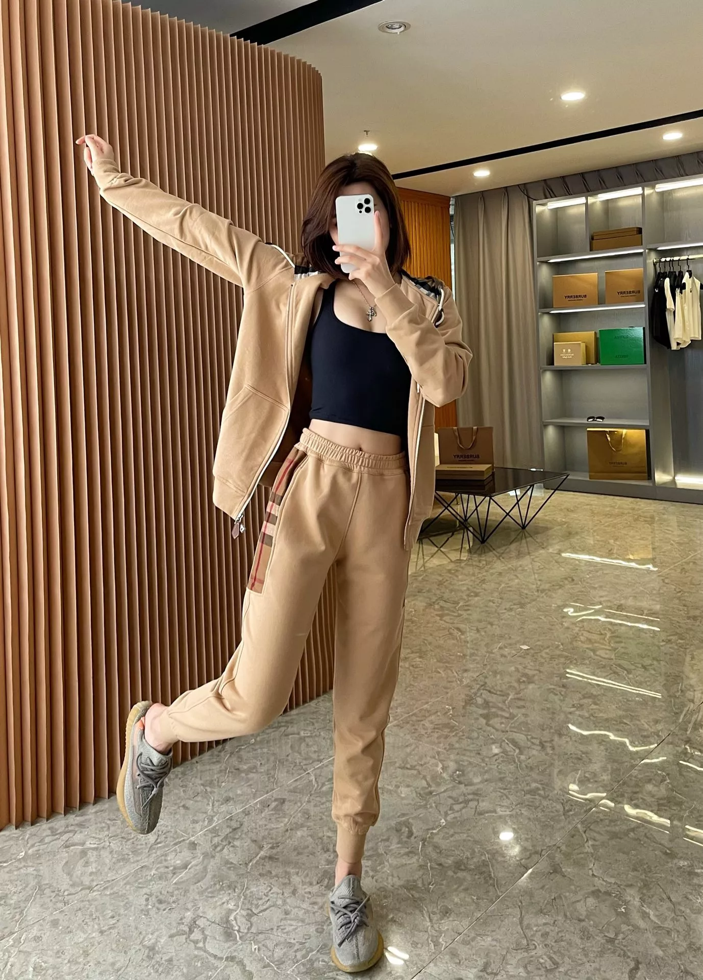 버버리 체크 후드 남녀공용 상하의 세트 상세 이미지 166