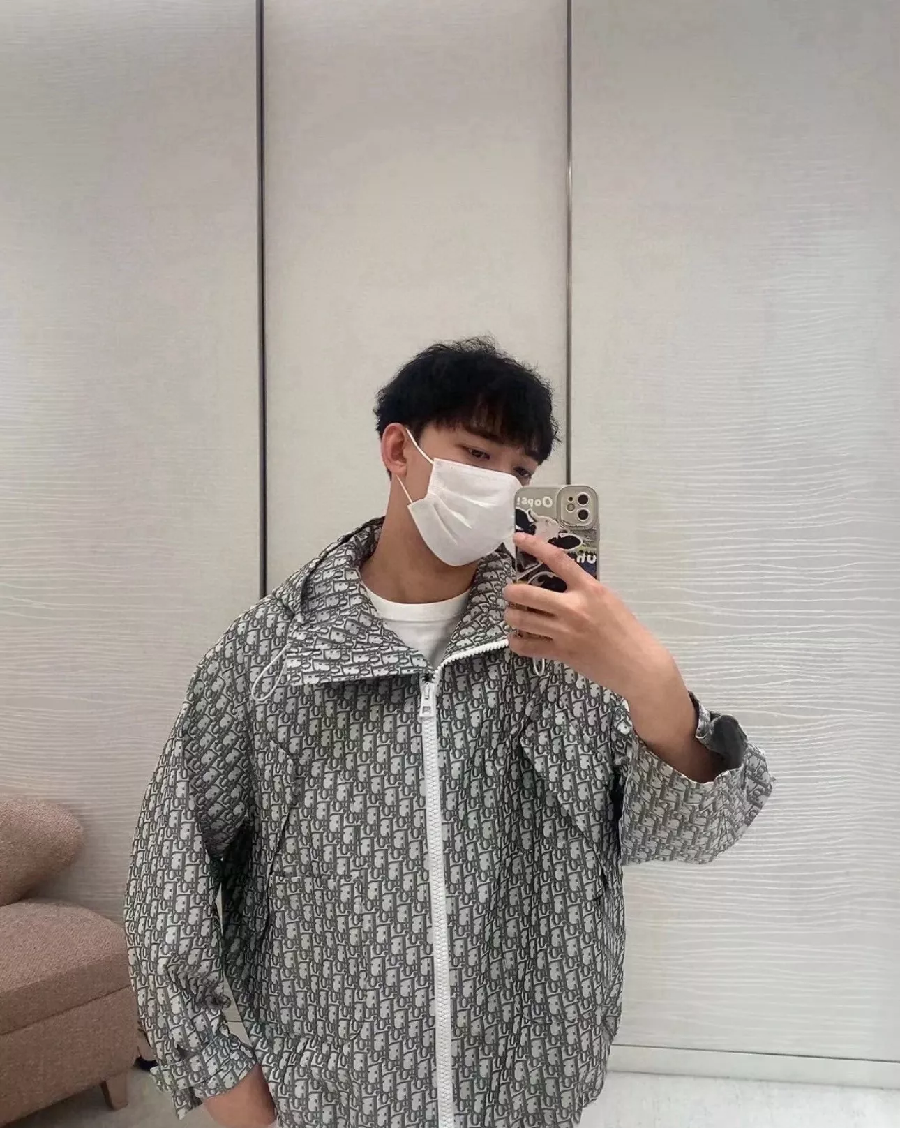 디올 자카드 후드 남녀공용 후드 재킷 상세 이미지 18