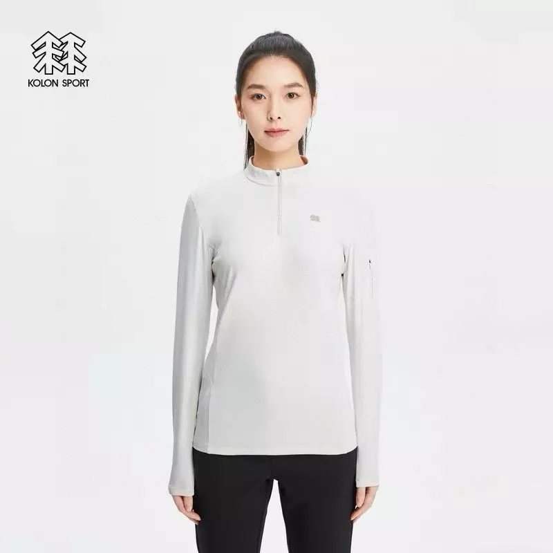 코오롱스포츠 스탠드넥 반집업 여성용 긴소매 티셔츠 상세 이미지 20