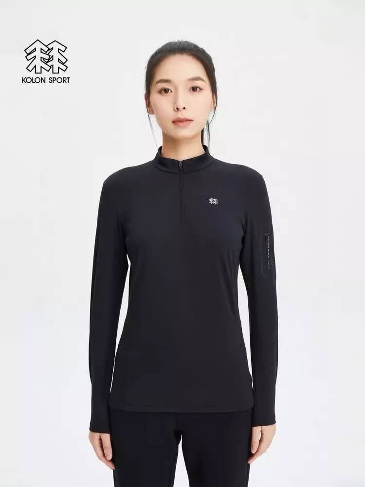 코오롱스포츠 스탠드넥 반집업 여성용 긴소매 티셔츠 상세 이미지 21