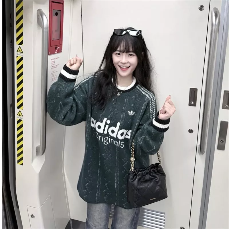 아디다스 다이아몬드 짜임 남녀공용 긴소매 니트 상세 이미지 27