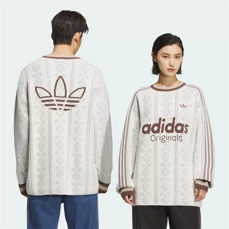 아디다스 다이아몬드 짜임 남녀공용 긴소매 니트 상세 이미지 28