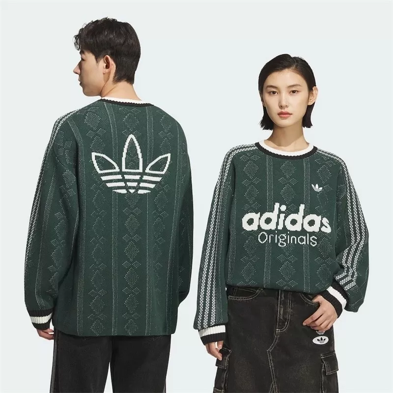아디다스 다이아몬드 짜임 남녀공용 긴소매 니트 상세 이미지 29