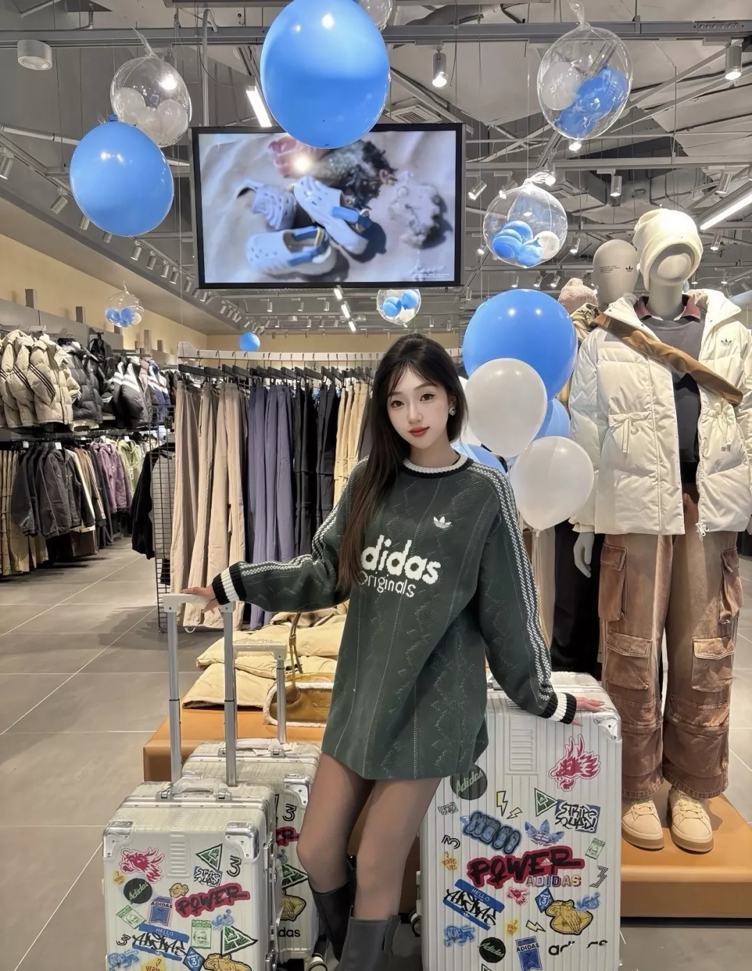 아디다스 다이아몬드 짜임 남녀공용 긴소매 니트 상세 이미지 30