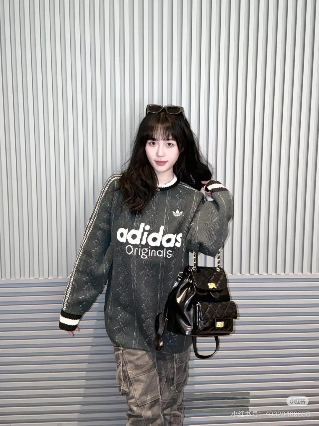 아디다스 다이아몬드 짜임 남녀공용 긴소매 니트 상세 이미지 33