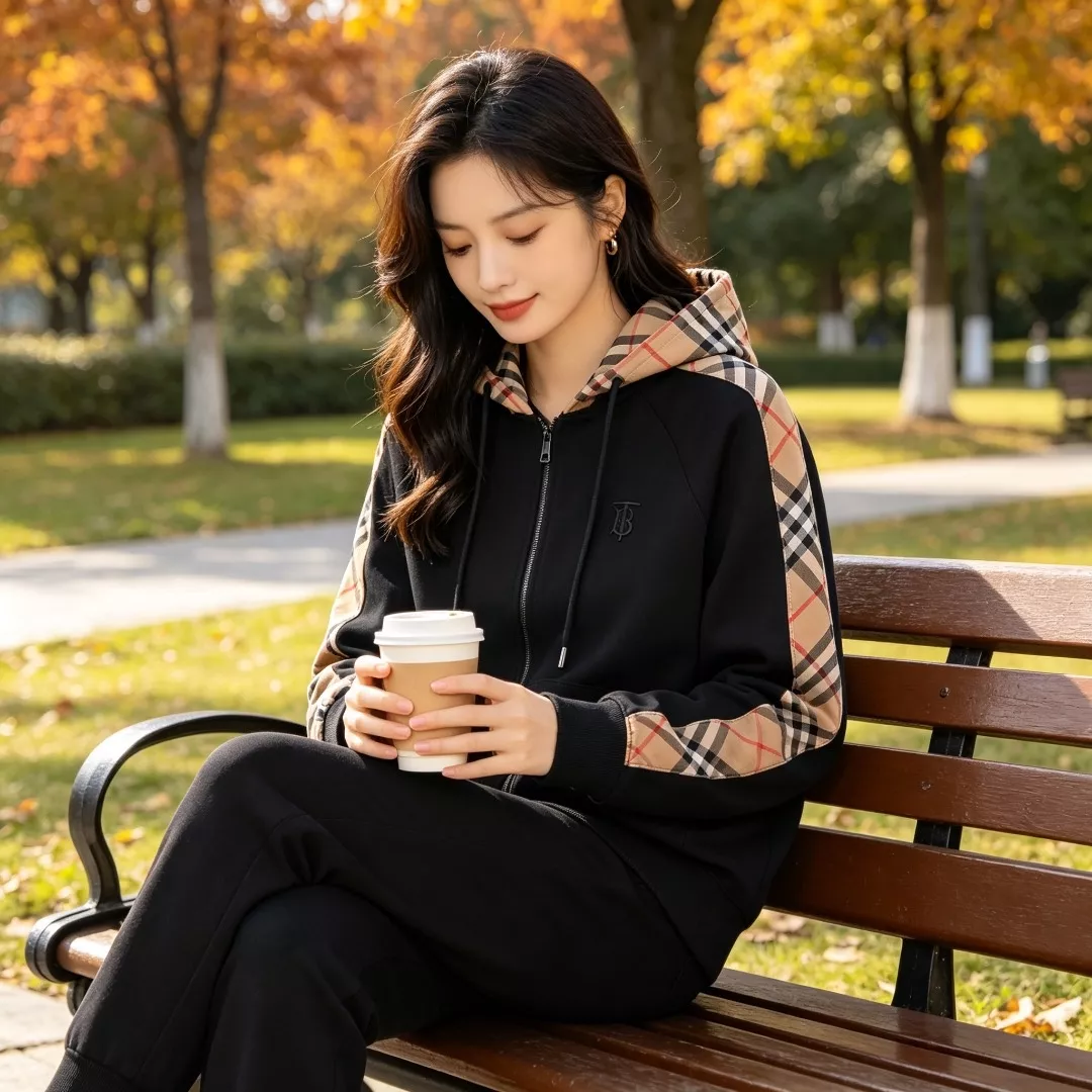 버버리 체크 배색 자수 남녀공용 후드 재킷 상세 이미지 18