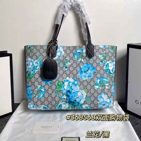 구찌 플라워 패턴 소가죽 양면 쇼퍼백