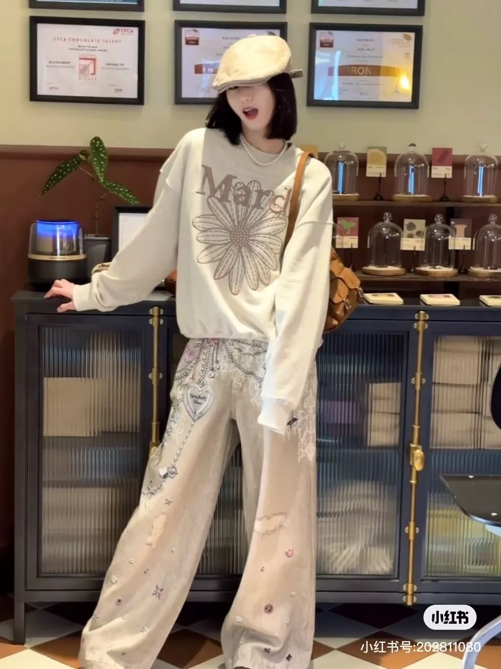 마르디 데이지 프린트 여성용 긴소매 티셔츠 상세 이미지 33