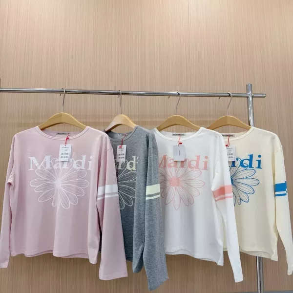 마르디 데이지 프린트 여성용 긴소매 티셔츠