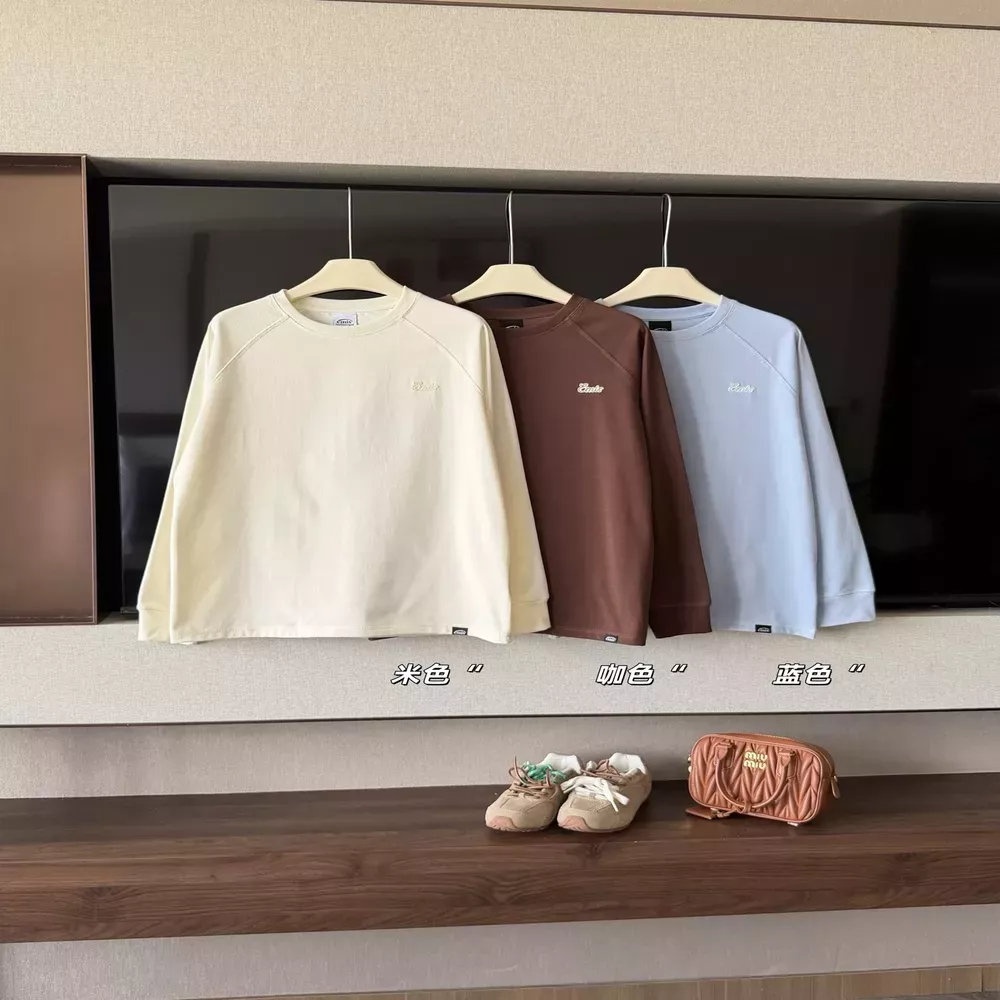 이미스 래글런 순면 여성용 긴소매 티셔츠