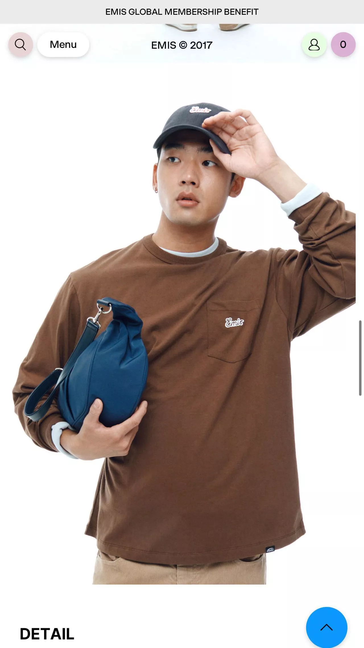 이미스 포켓 자수 여성용 긴소매 티셔츠 상세 이미지 8