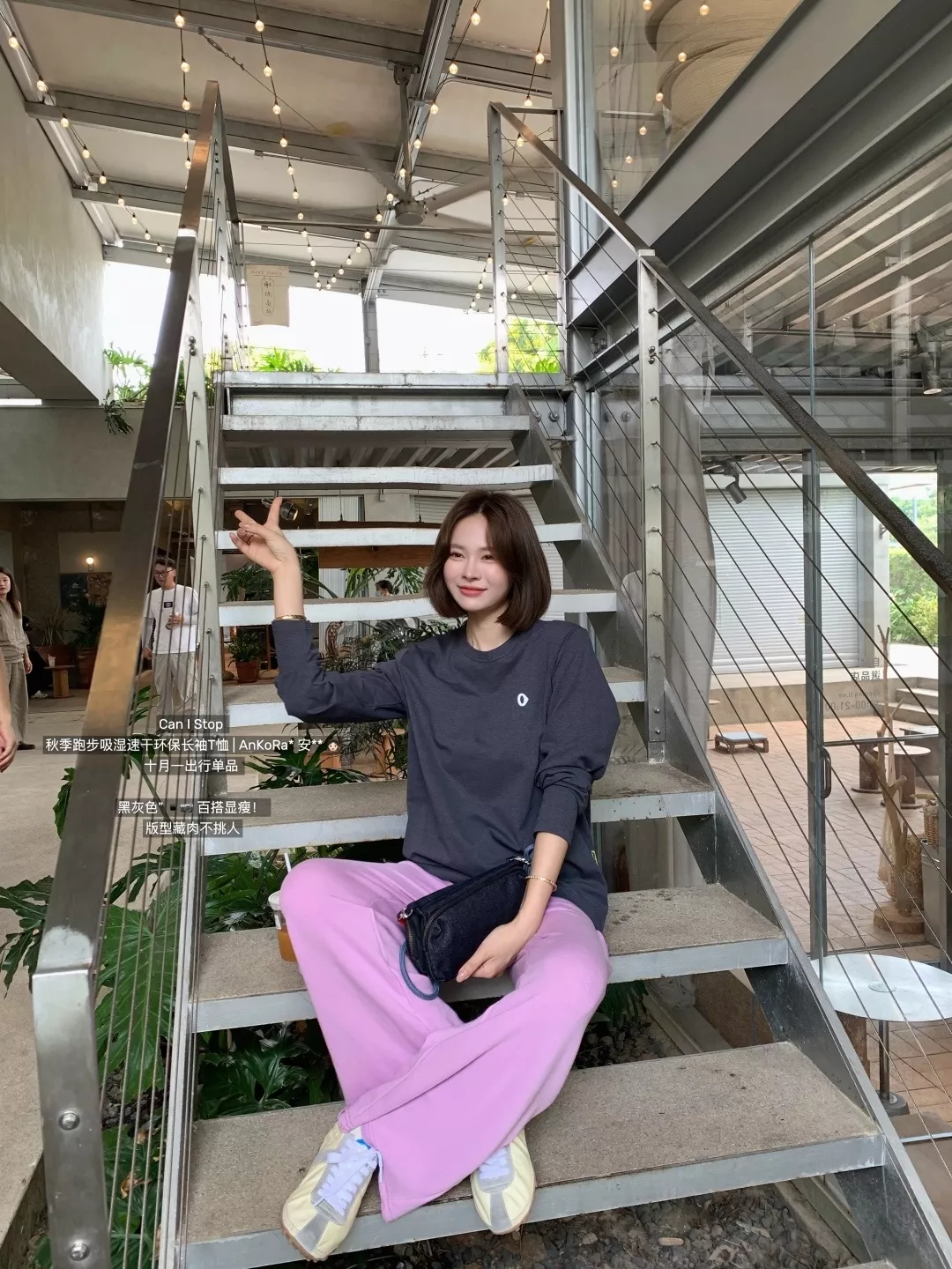 안코라우 만화 프린트 여성용 긴소매 티셔츠 상세 이미지 2