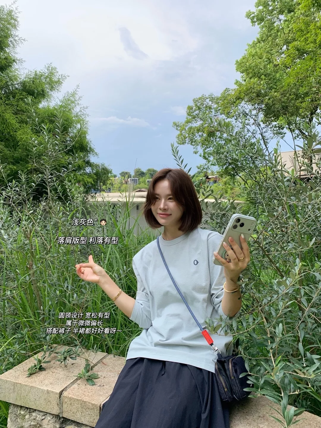 안코라우 만화 프린트 여성용 긴소매 티셔츠 상세 이미지 5