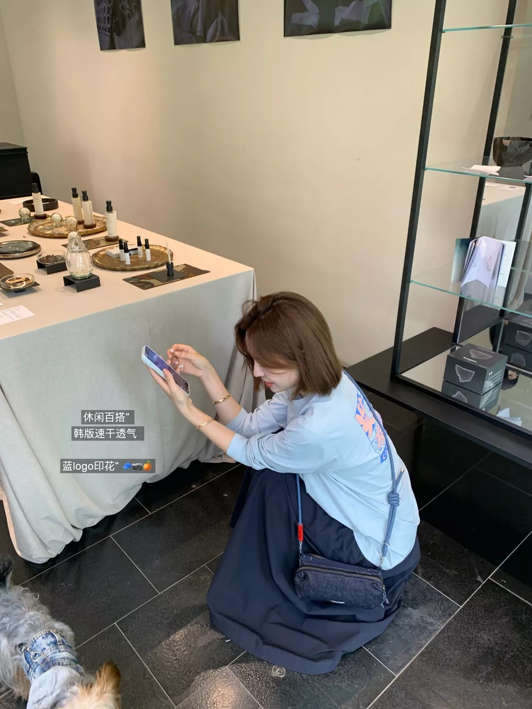 안코라우 만화 프린트 여성용 긴소매 티셔츠 상세 이미지 8