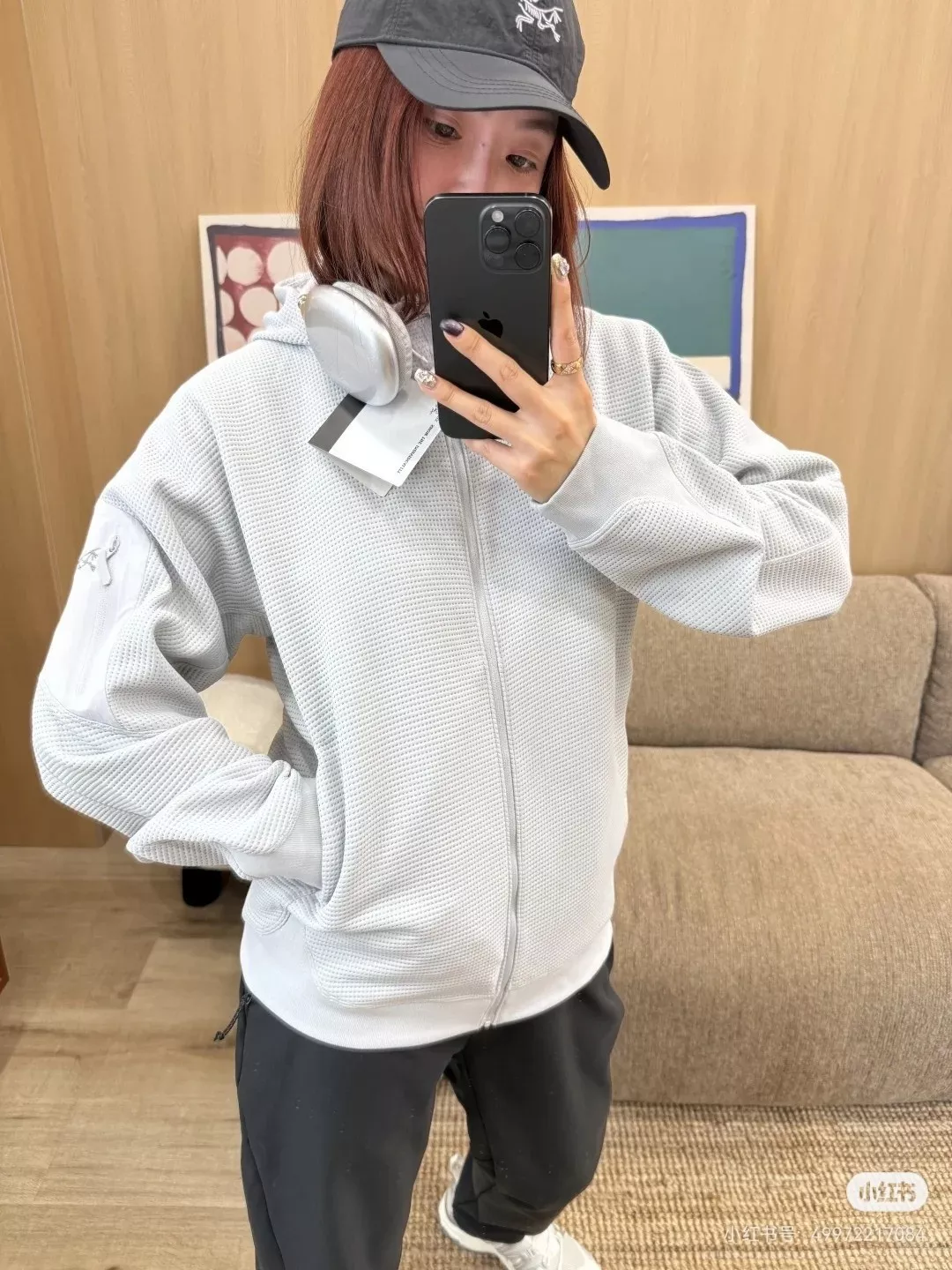 아크테릭스 와플 조직 집업 남녀공용 후드 재킷 상세 이미지 26