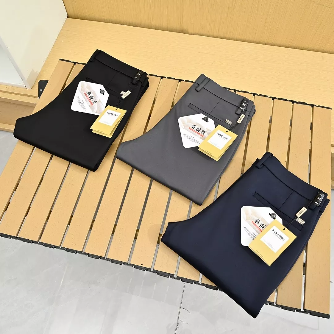 버버리 실크 신축 원단 남녀공용 슬렉스 팬츠 상세 이미지 8