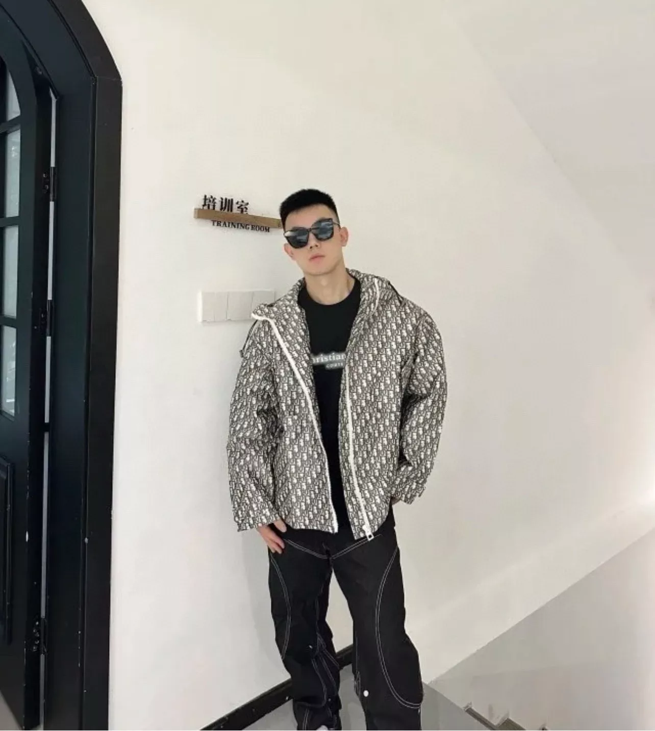 디올 올오버 자카드 남녀공용 후드 재킷 상세 이미지 21