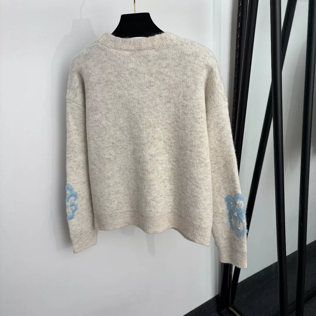 발렌티노 진주 꽃 브이넥 여성용 긴소매 가디건 상세 이미지 13
