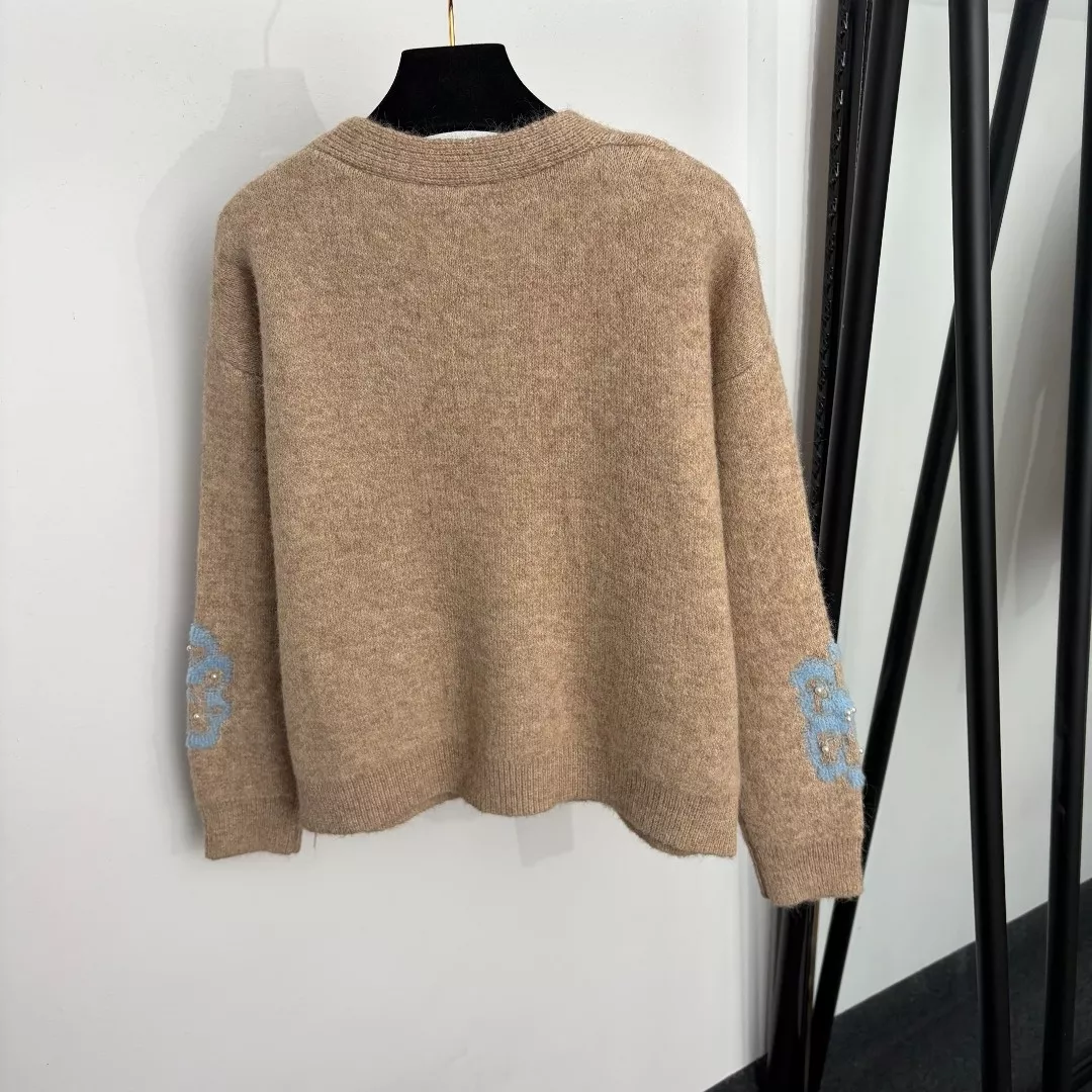 발렌티노 진주 꽃 브이넥 여성용 긴소매 가디건 상세 이미지 17
