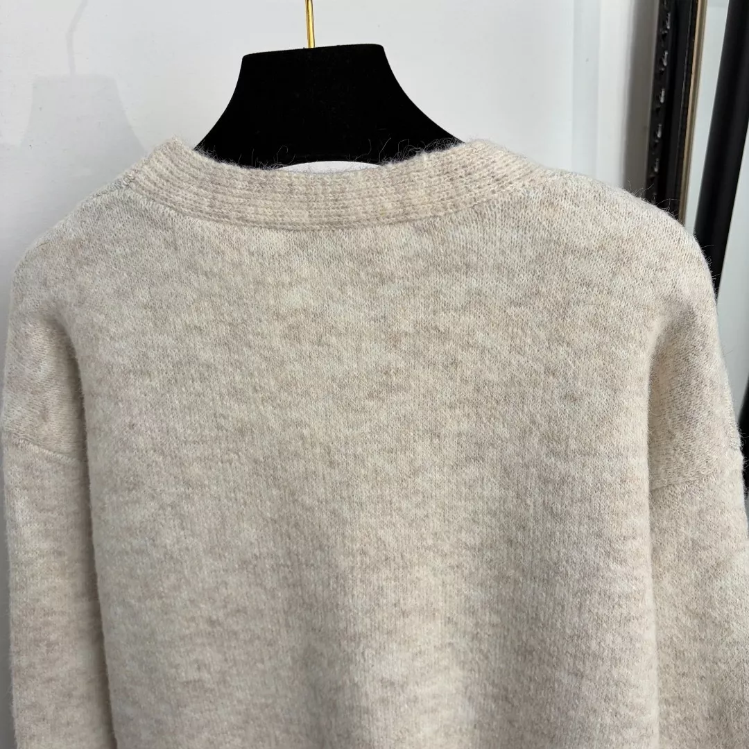 발렌티노 진주 꽃 브이넥 여성용 긴소매 가디건 상세 이미지 7