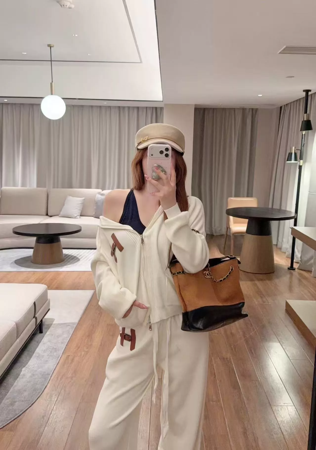 에르메스 후드 니트 여성용 상하의 세트 상세 이미지 13