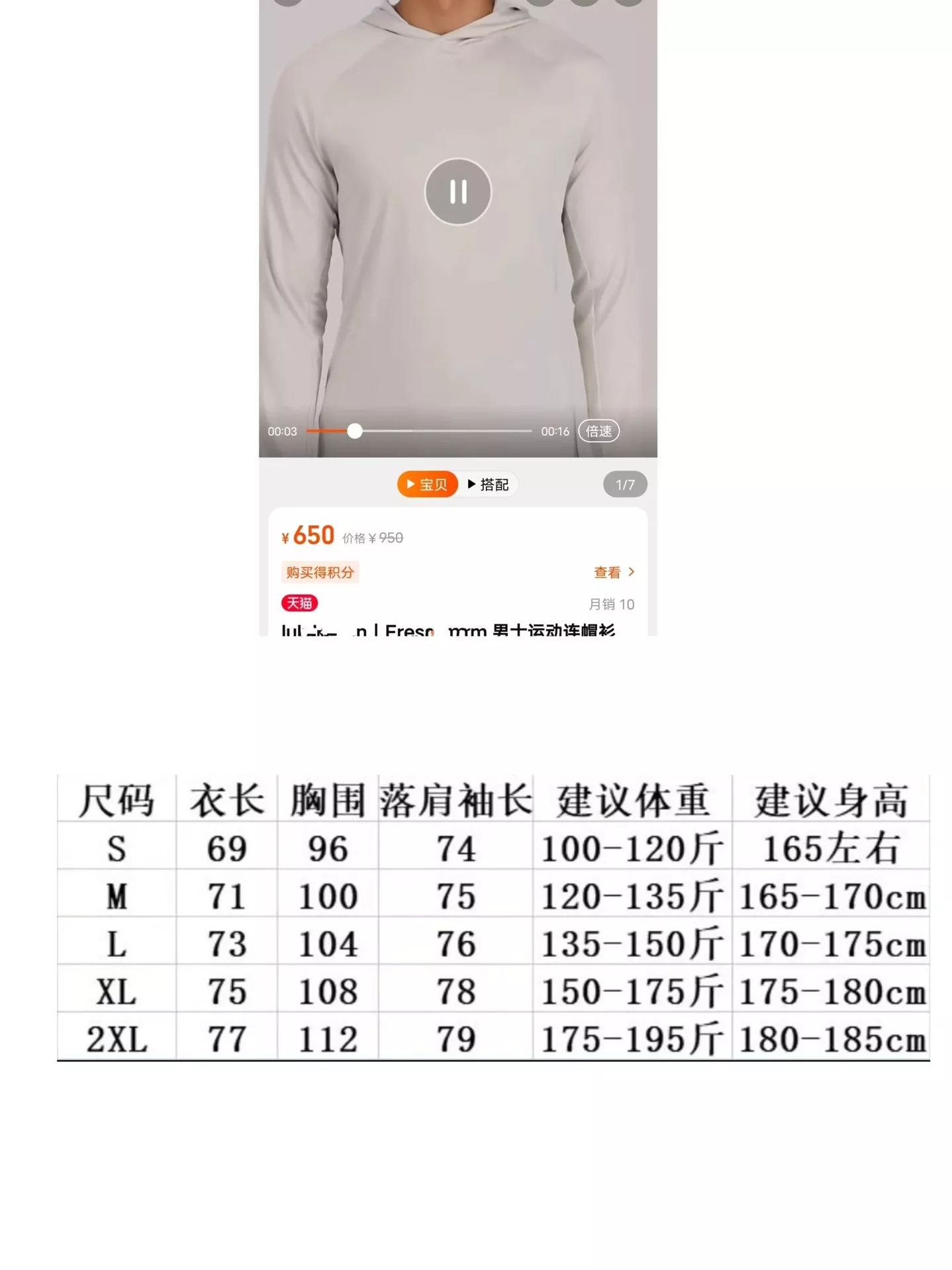룰루레몬 래글런 슬림핏 남녀공용 후드 티셔츠 상세 이미지 10