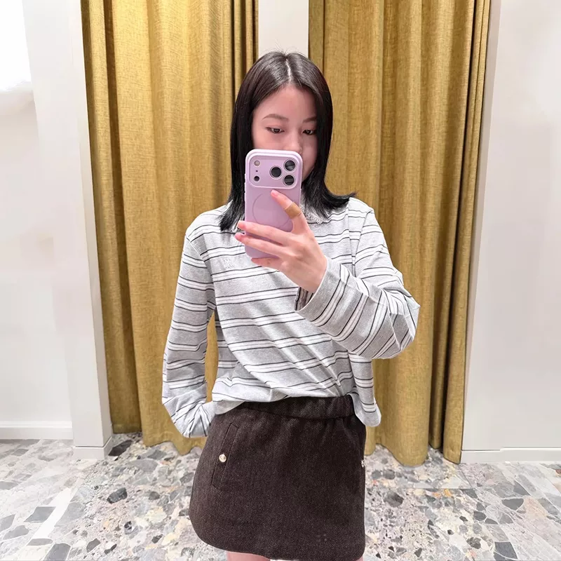 노브랜드 헤링본 모직 스탠드넥 여성용 투피스 상세 이미지 9