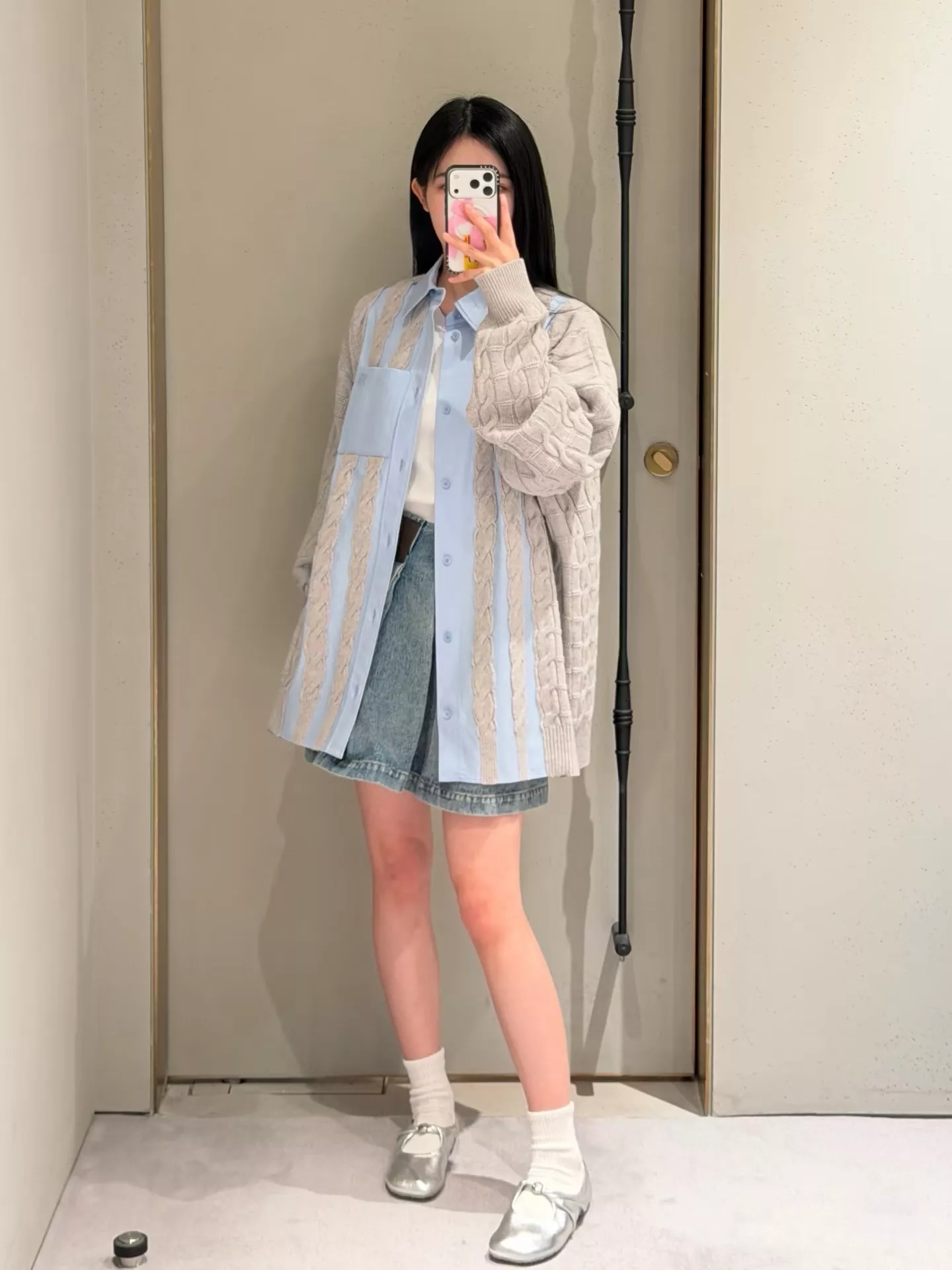 로에베 배색 케이블 여성용 긴소매 가디건 상세 이미지 78