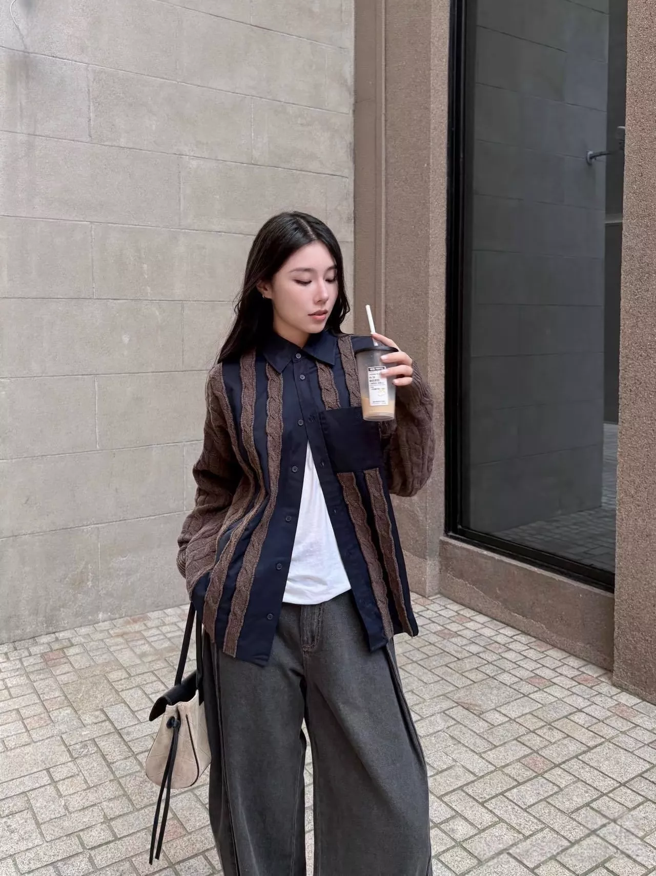 로에베 배색 케이블 여성용 긴소매 가디건 상세 이미지 90