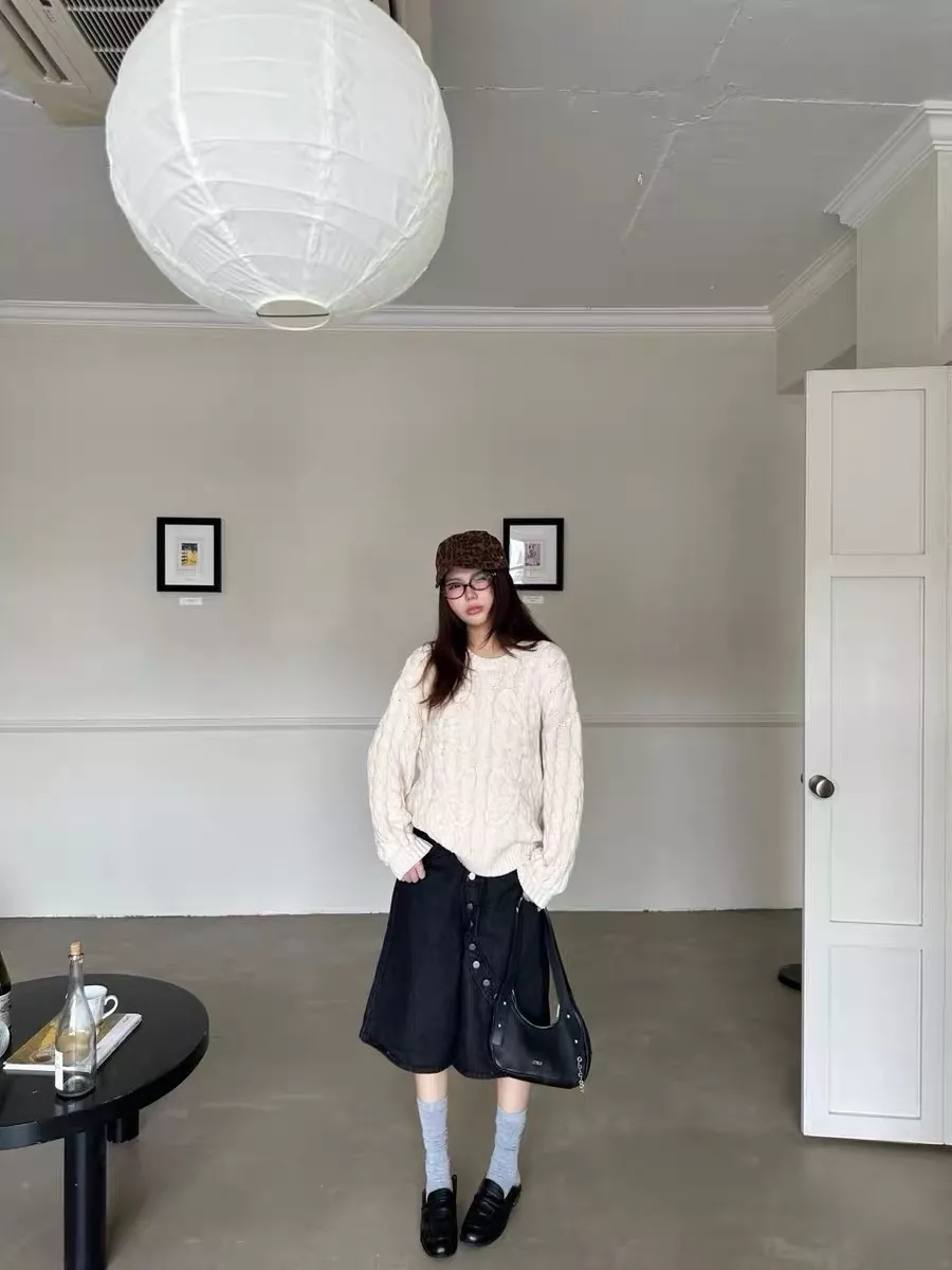 로에베 케이블 짜임 여성용 긴소매 니트 상세 이미지 64