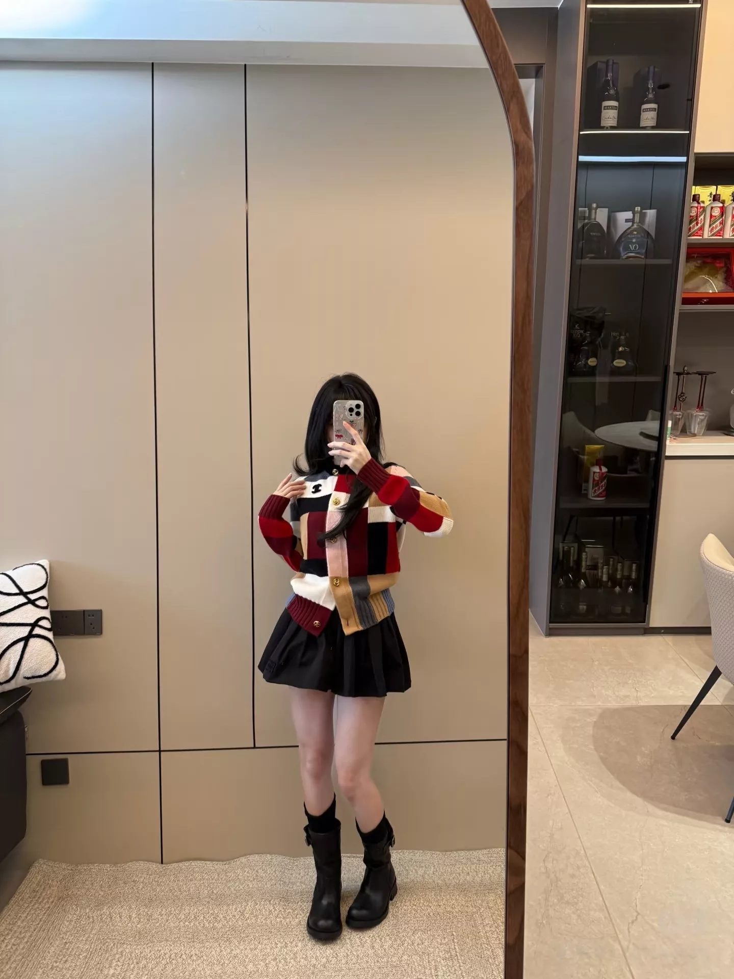 샤넬 컬러 블록 여성용 긴소매 가디건 상세 이미지 61