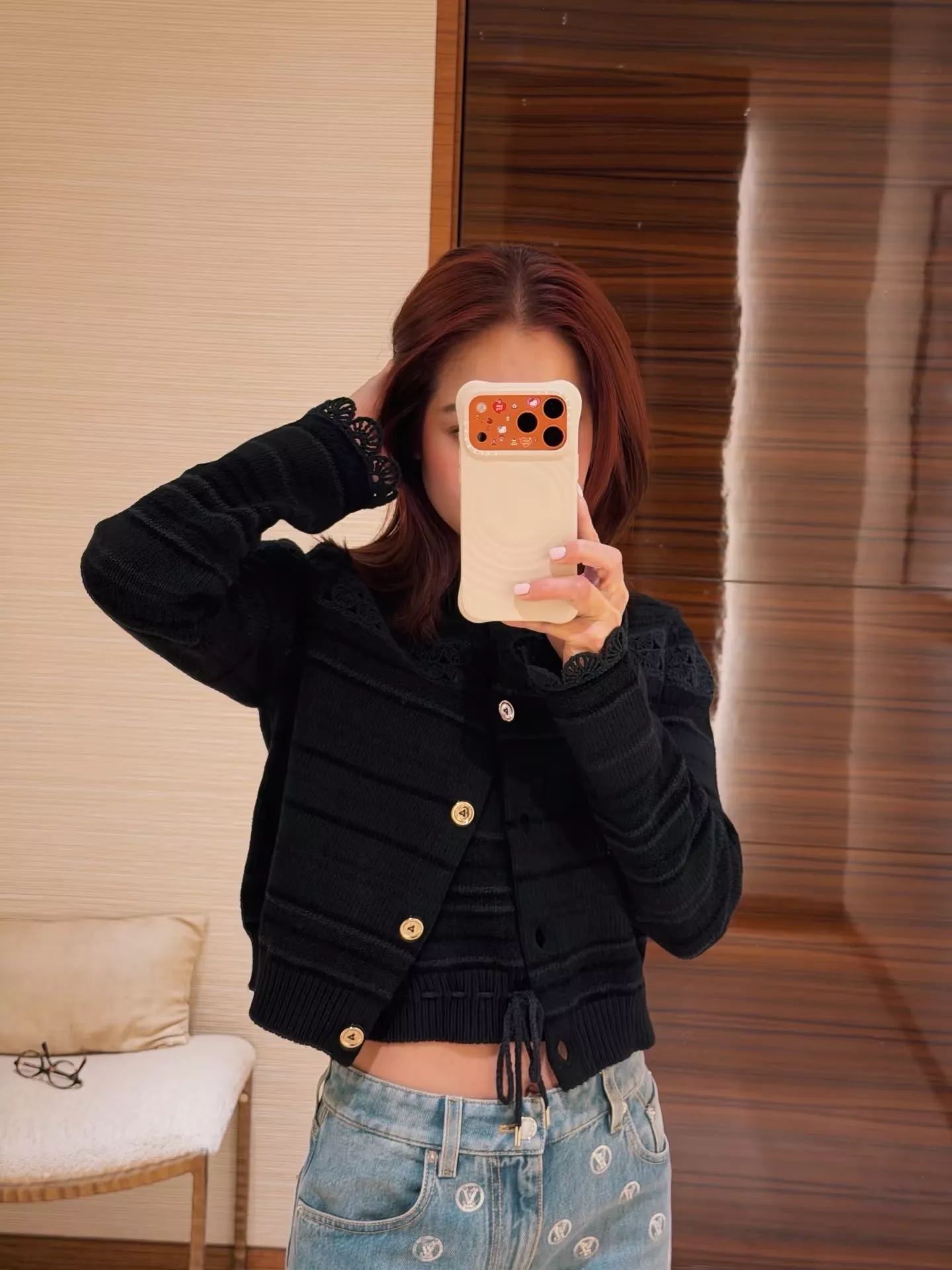 루이비통 스트라이프 메리노 여성용 긴소매 가디건 상세 이미지 64
