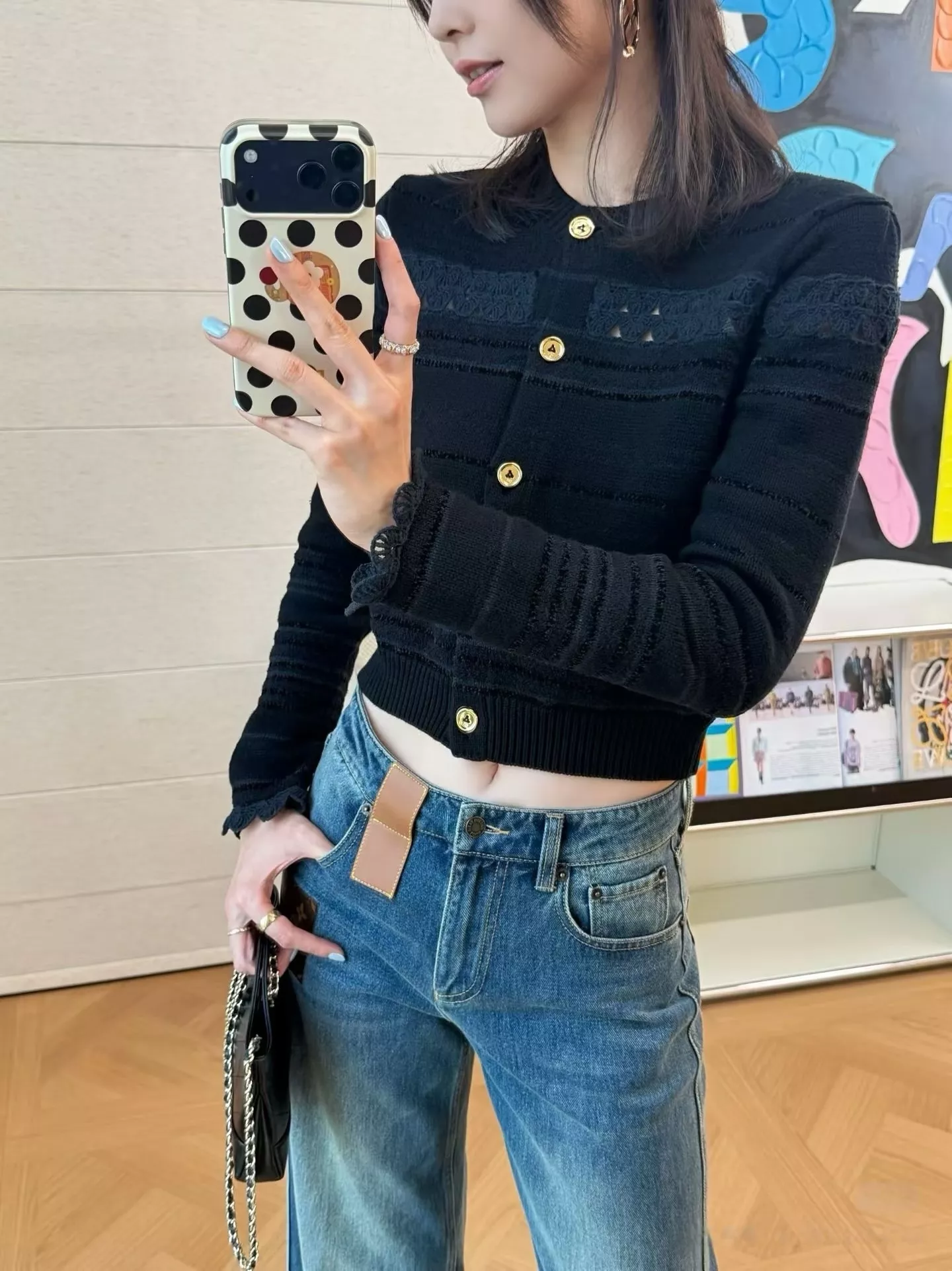 루이비통 스트라이프 메리노 여성용 긴소매 가디건 상세 이미지 68