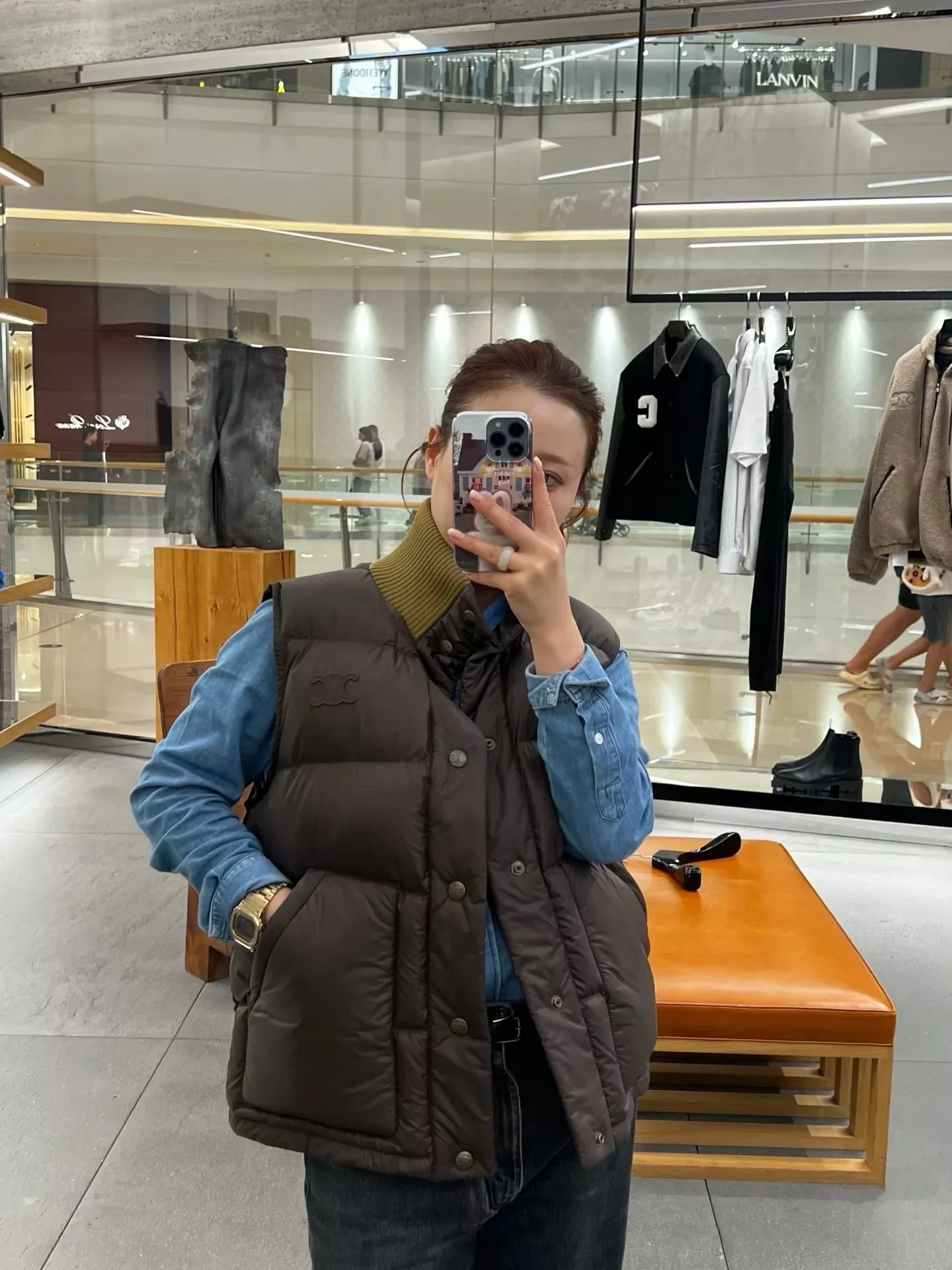 셀린느 우븐 다운 충전 여성용 패딩 조끼 상세 이미지 60