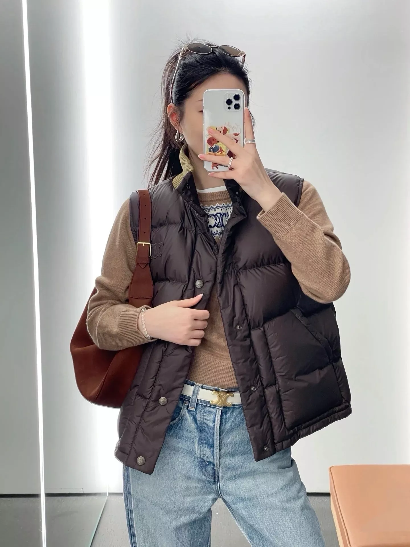 셀린느 우븐 다운 충전 여성용 패딩 조끼 상세 이미지 65