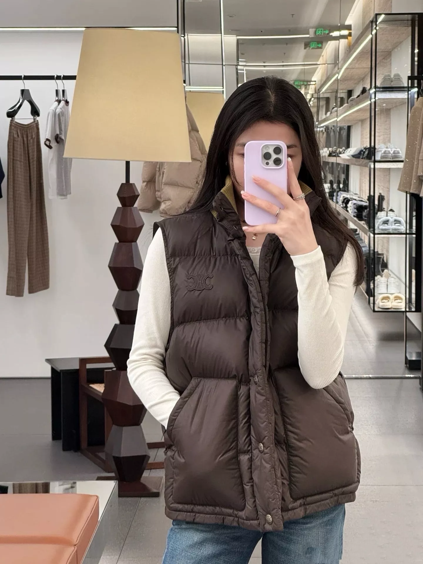 셀린느 우븐 다운 충전 여성용 패딩 조끼 상세 이미지 67