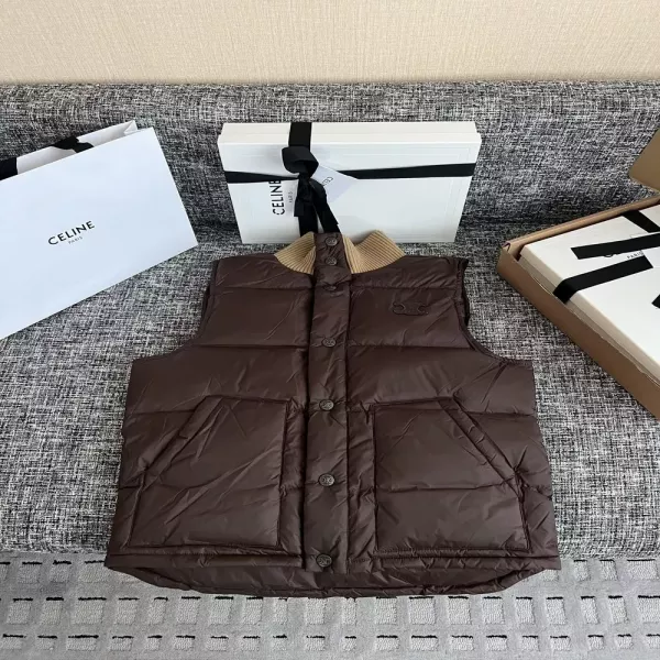 셀린느 우븐 다운 충전 여성용 패딩 조끼