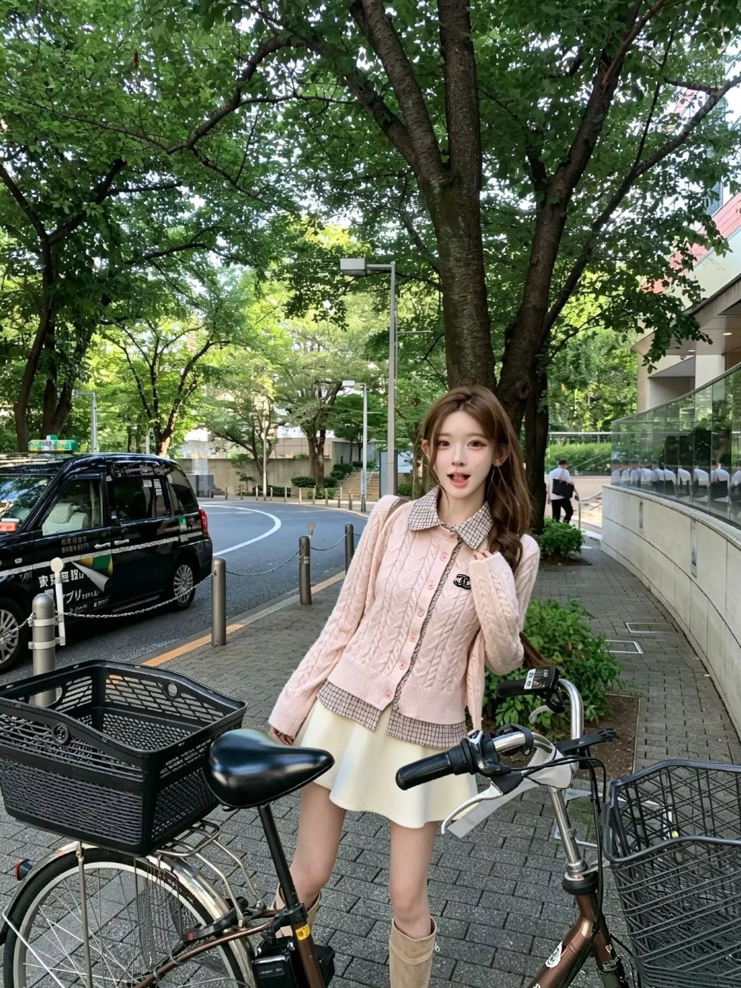 샤넬 배색 카라 자수 여성용 긴소매 가디건 상세 이미지 14