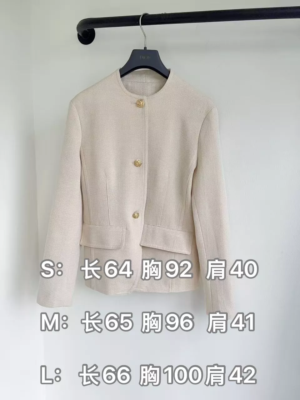샤넬 혼방 싱글 여밈 여성용 버튼 재킷 상세 이미지 10