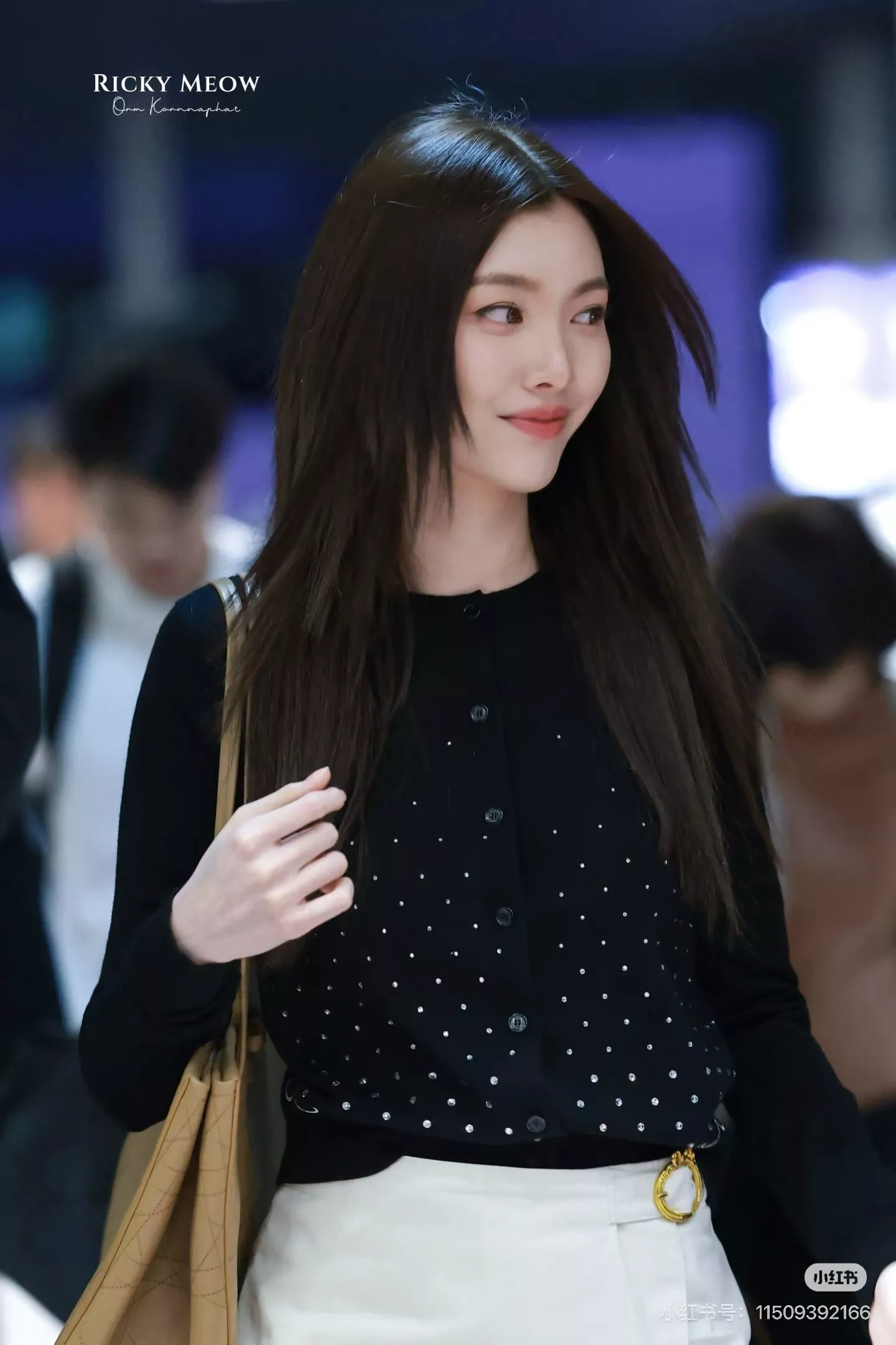 디올 배색 패턴 여성용 긴소매 가디건 상세 이미지 16
