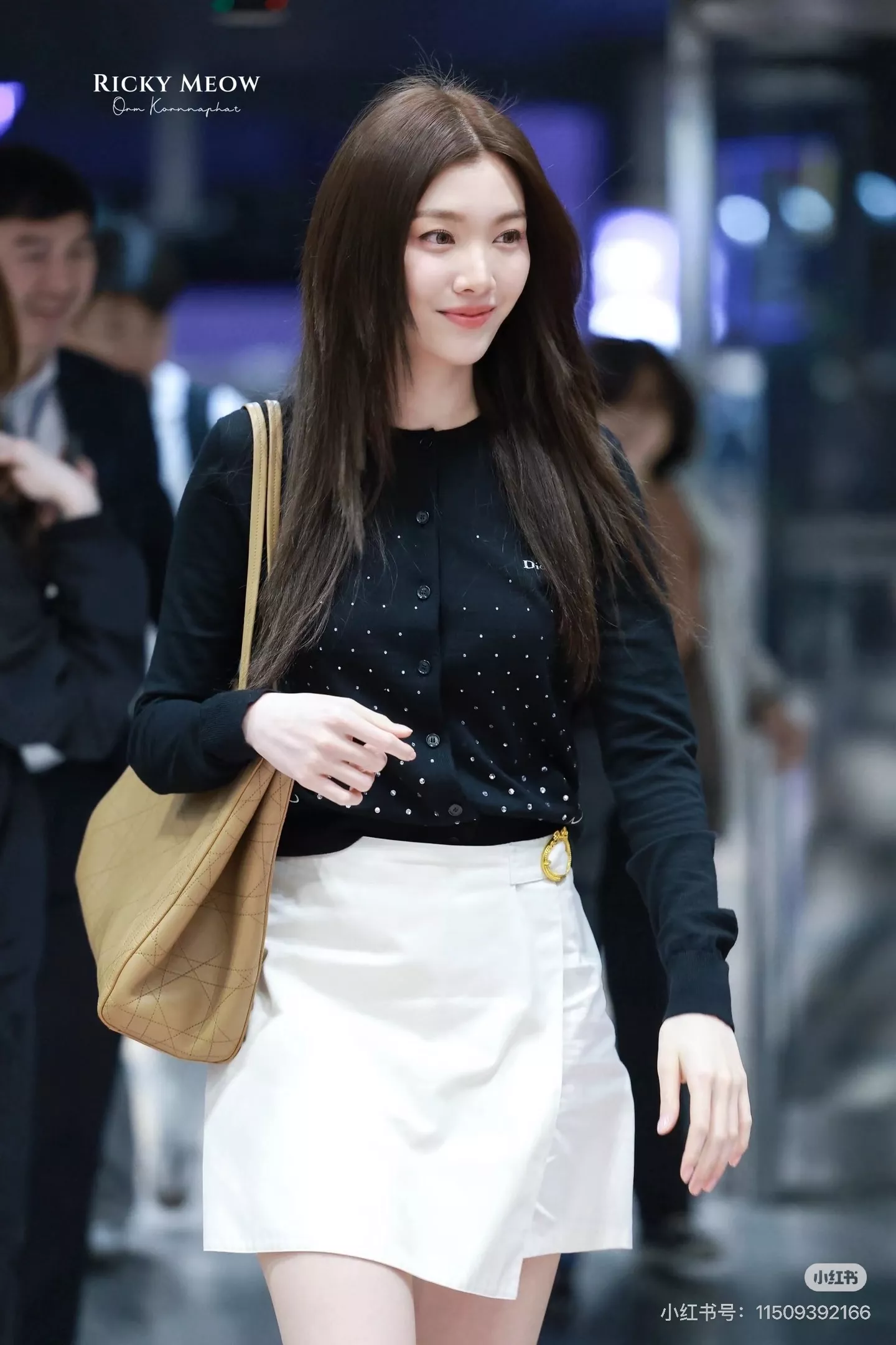 디올 배색 패턴 여성용 긴소매 가디건 상세 이미지 19