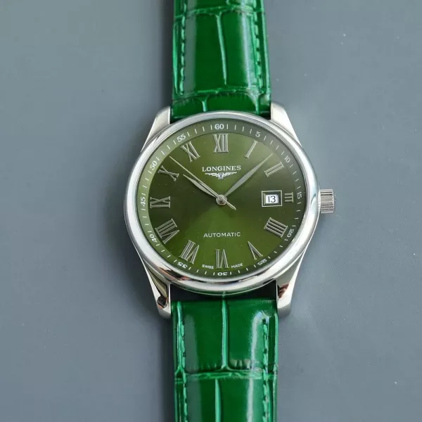 론진 40mm 폴리싱 남성용 가죽 시계