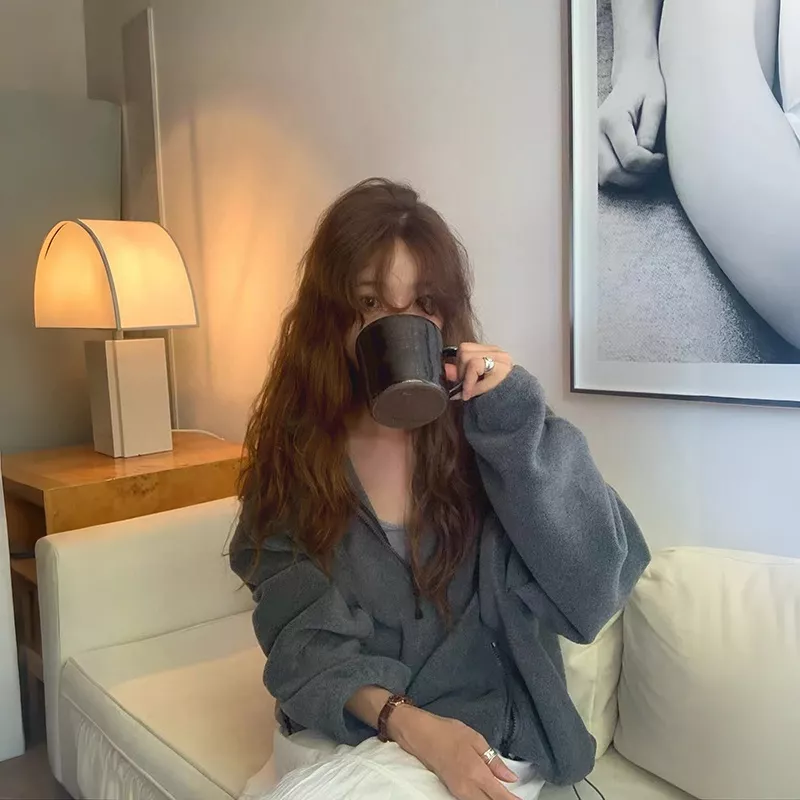 노브랜드 플리스 반집업 여성용 긴소매 티셔츠 상세 이미지 5