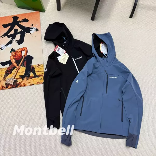 몽벨 신축성 소프트셸 남녀공용 후드 재킷