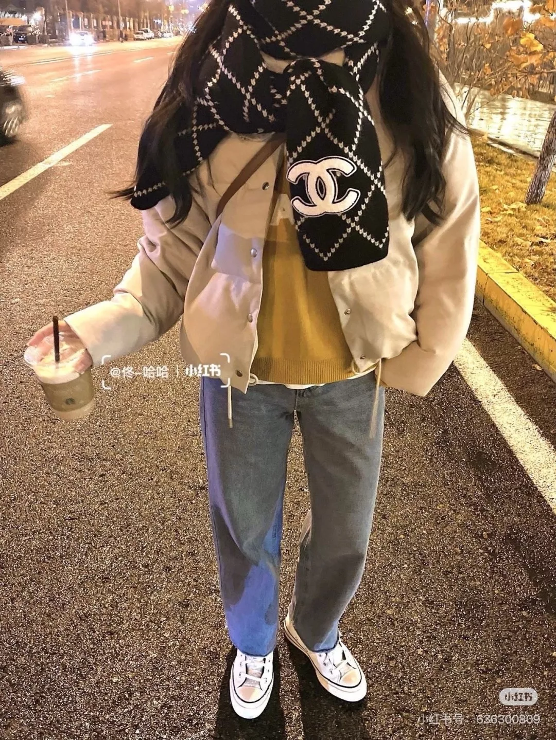 샤넬 다이아몬드 패턴 캐시미어 머플러 상세 이미지 12