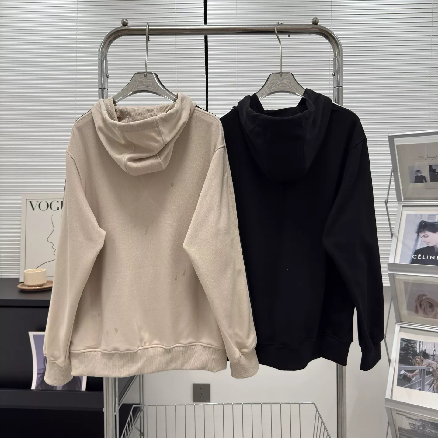 아디다스 삼선 자수 면 남녀공용 후드 재킷 상세 이미지 4