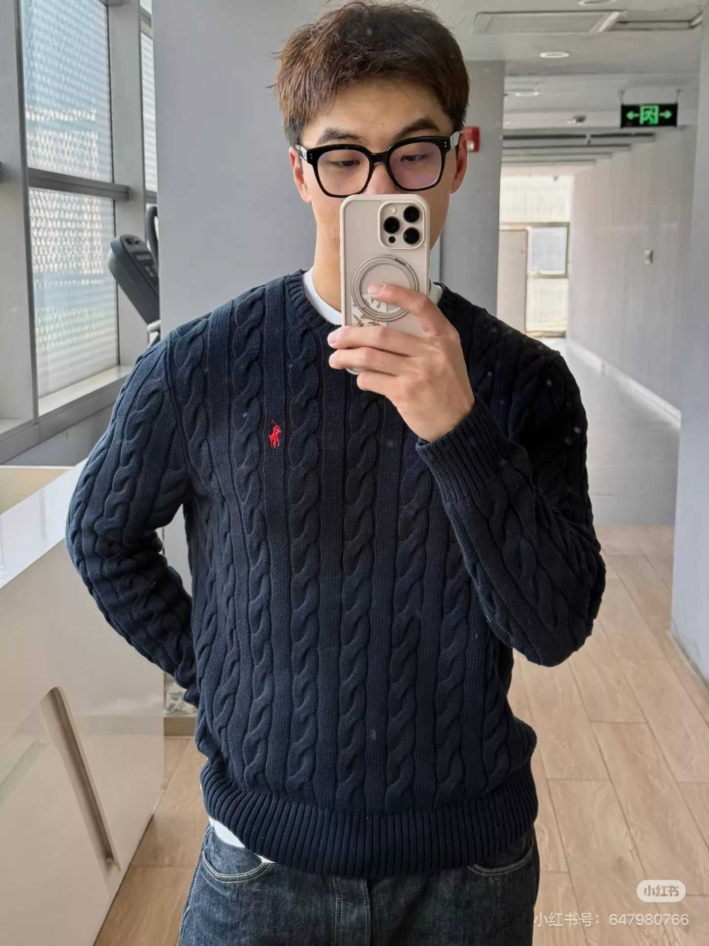 랄프로렌 꽈배기 면 남녀공용 긴소매 니트 상세 이미지 17