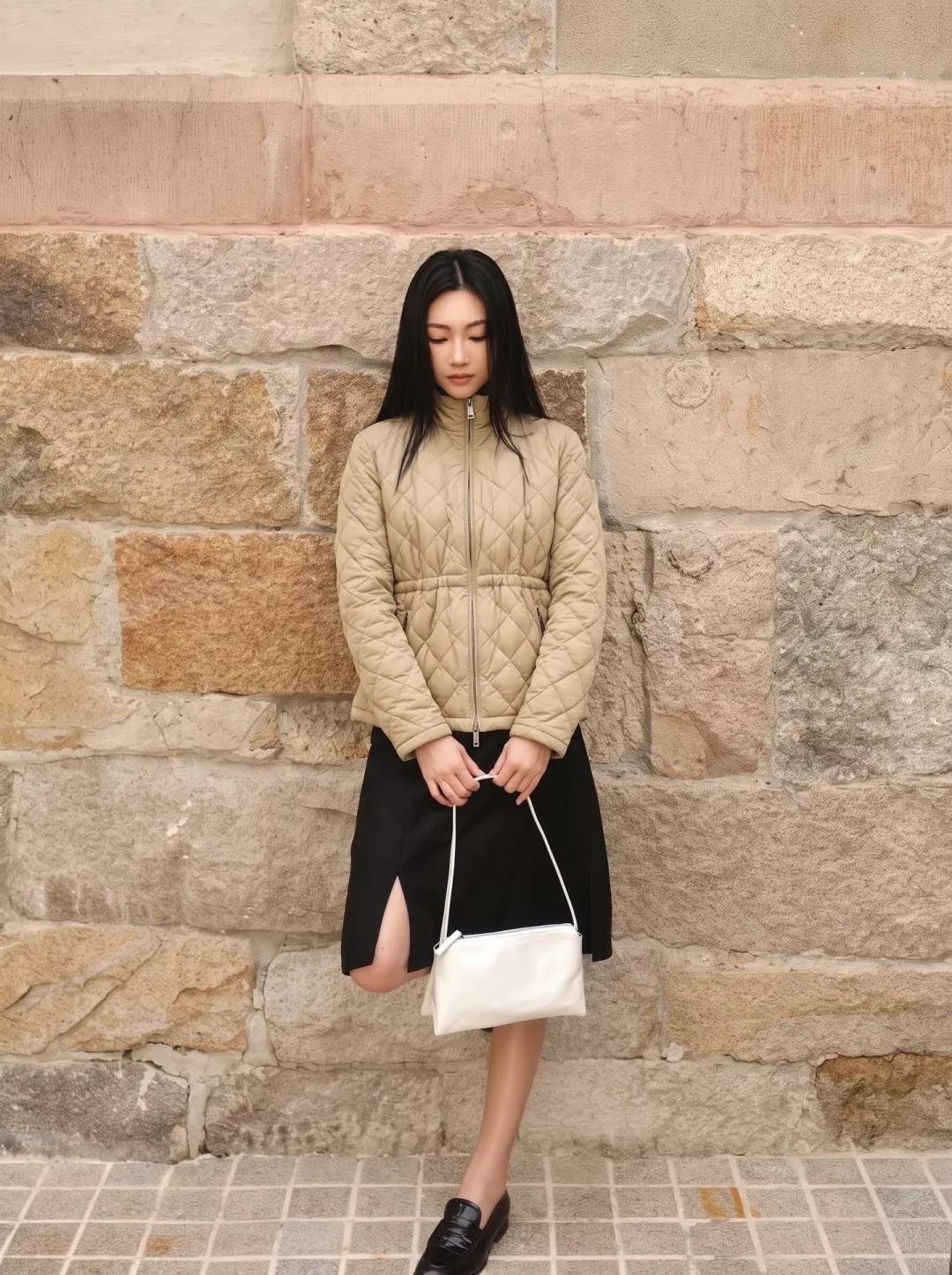 버버리 다이아 퀼팅 스탠드넥 여성용 쇼트 패딩 상세 이미지 11